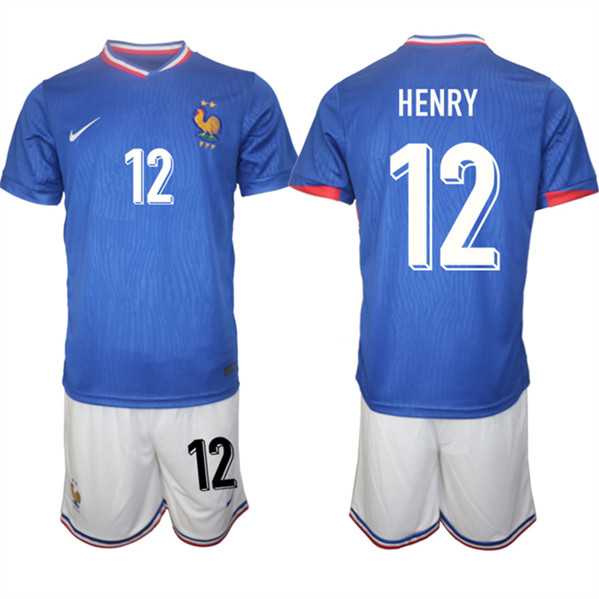Men's France #12 Henry Blue 2024-25 Home Soccer Jersey Suit,We sell and wholesale Men's France #12 Henry Blue 2024-25 Home Soccer Jersey Suit on line form chian!